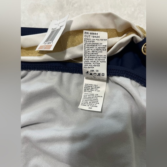 Tommy Hilfiger Navy and Cream Bikini Bottom - Picture 6 of 8